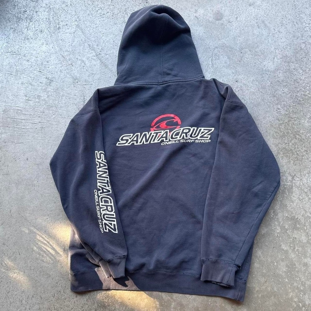 Vintage 90s Faded Santa Cruz O'Neil Surf Shop Hoodie Trihit Hawaii Sportswear